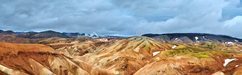 Dalnationalpark Landmannalaugar, Island arkivbild Dalnationalpark Landmannalaugar, Island arkivbild