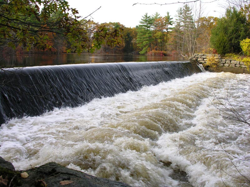 Dam on the river. stock photo. Image of plants, england - 331538