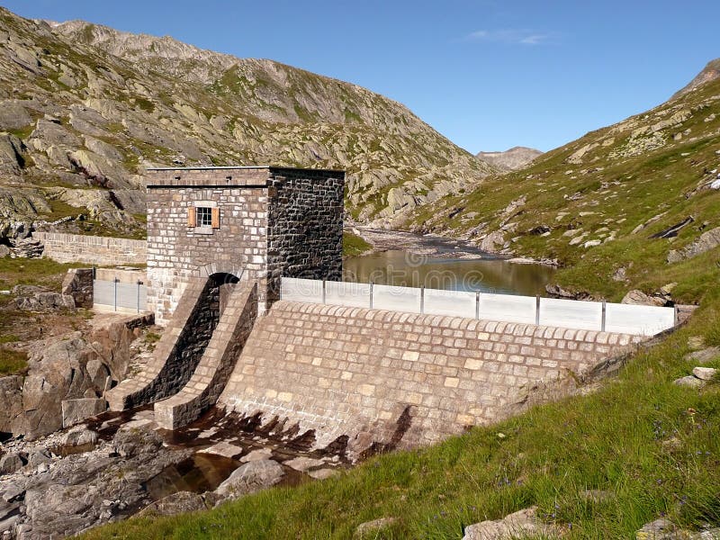 Dam, water reflection and sky