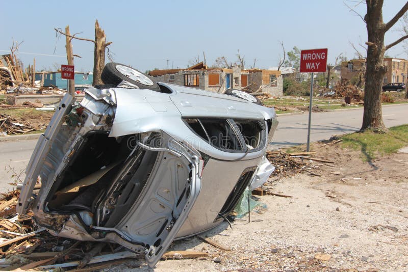 Damage from EF5 Tornado editorial stock photo. Image of demolished