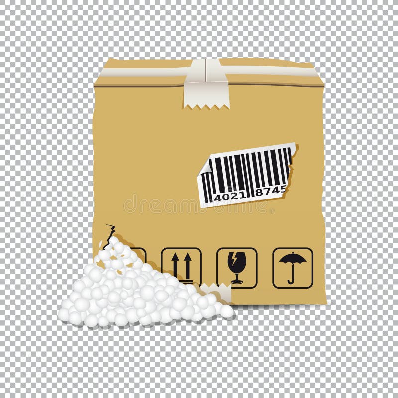 Damaged box isolated on transparent background vector illustration Damaged box isolated on transparent background vector illustration
