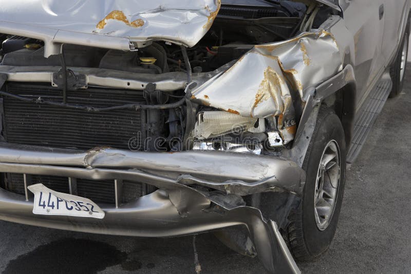 Damaged car stock image