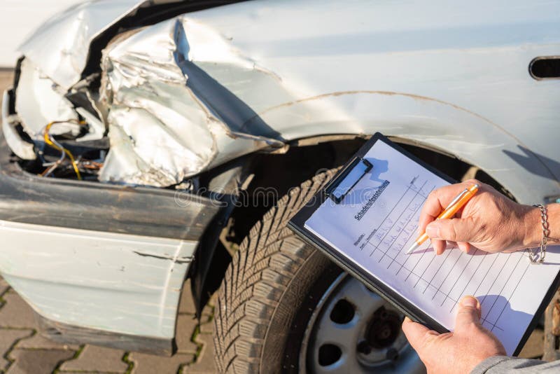 Damaged Car and Its Damage Assessment Stock Image Image of expert