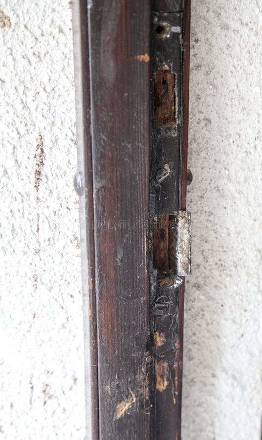Damaged Door after Housebreaking Stock Image Image of door