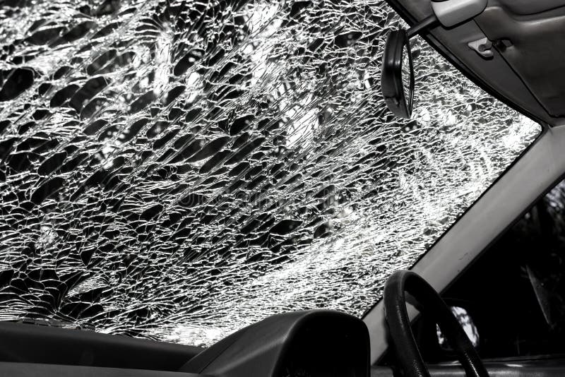 Damaged Glass (car Windshield) Inside Car Stock Image Image of