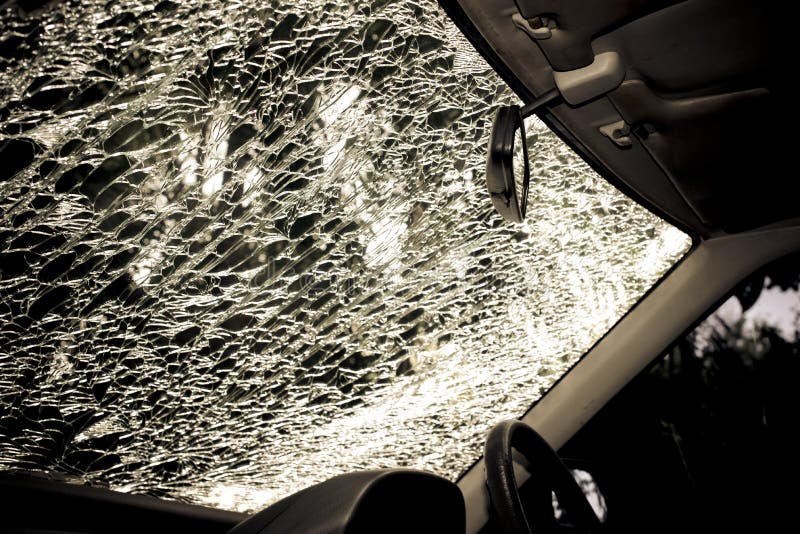 Damaged Glass (car Windshield) Inside Car Stock Image Image of