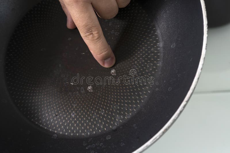 The Nonstick Coating of the Pan is Damaged Stock Image Image of