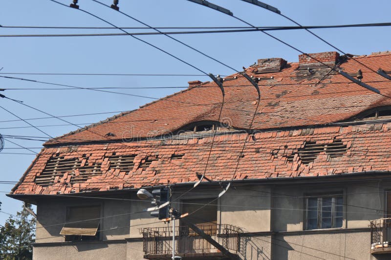 Damaged roof stock image Damaged roof stock image