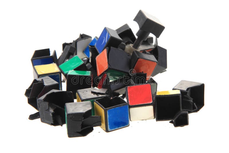 Damaged Rubic Cube Isolated Editorial Image Image of leisure, broken