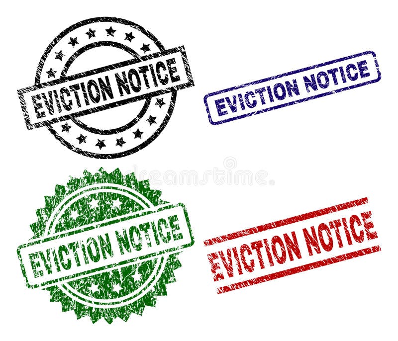 Damaged Textured EVICTION NOTICE Seal Stamps stock illustration