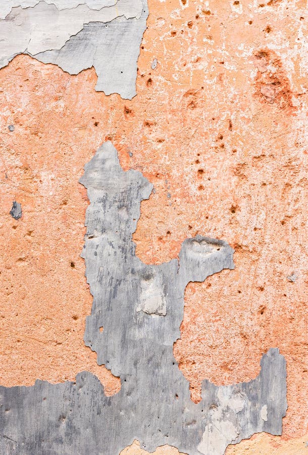 Damaged Wall Background Texture with Peeling Plaster Paint Stock Photo