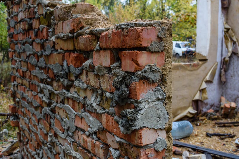 Damaged Walls of the Residential Building Stock Photo Image of beam