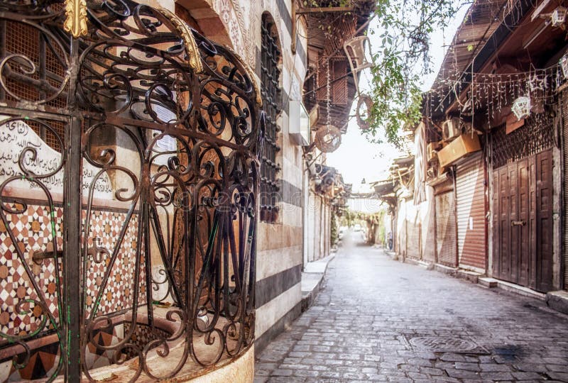 Antique Syrian Houses In Ancient City Of Damascus Syria Stock Photo