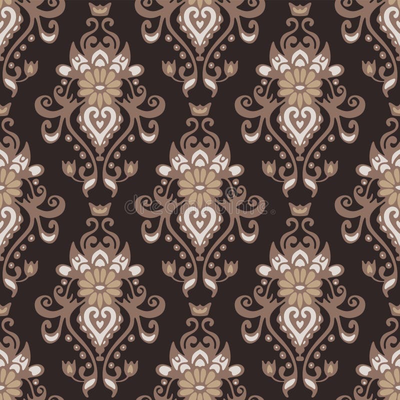 Damask flower vintage seamless vector pattern