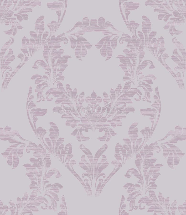 Damask Pattern Texture In Lavender Color Vector. Royal Fabric