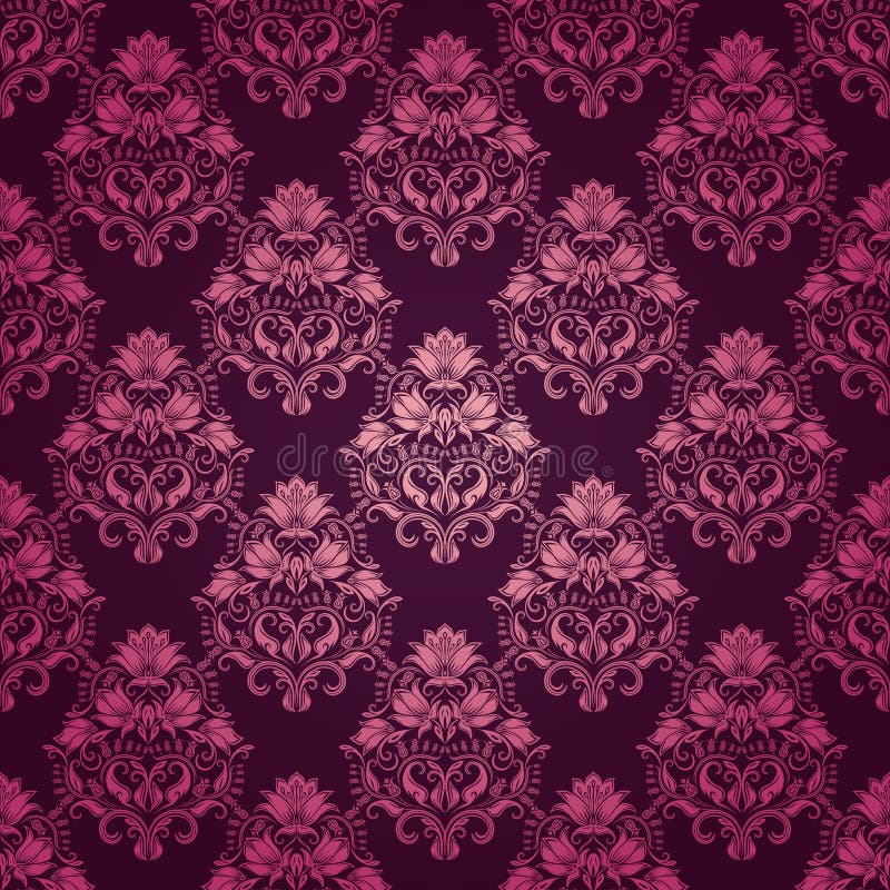 Seamless Fuchsia Purple Floral Wallpaper Stock Vector - Illustration of ...