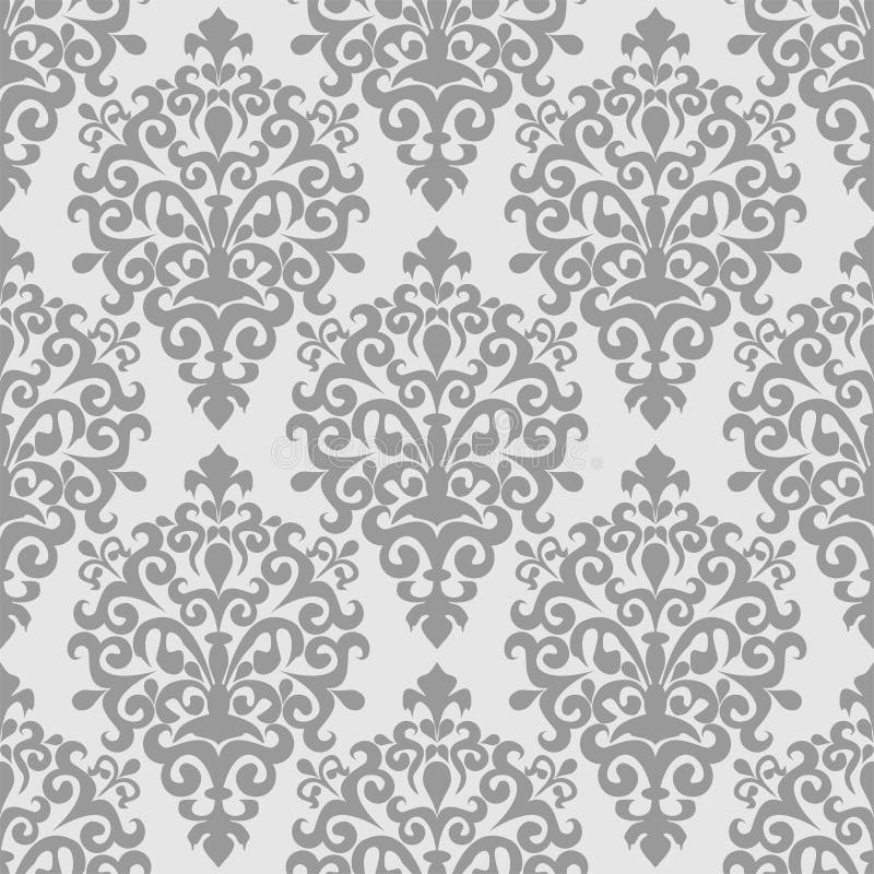 Damask Seamless Wallpaper Blue on Dark Blue Stock Vector