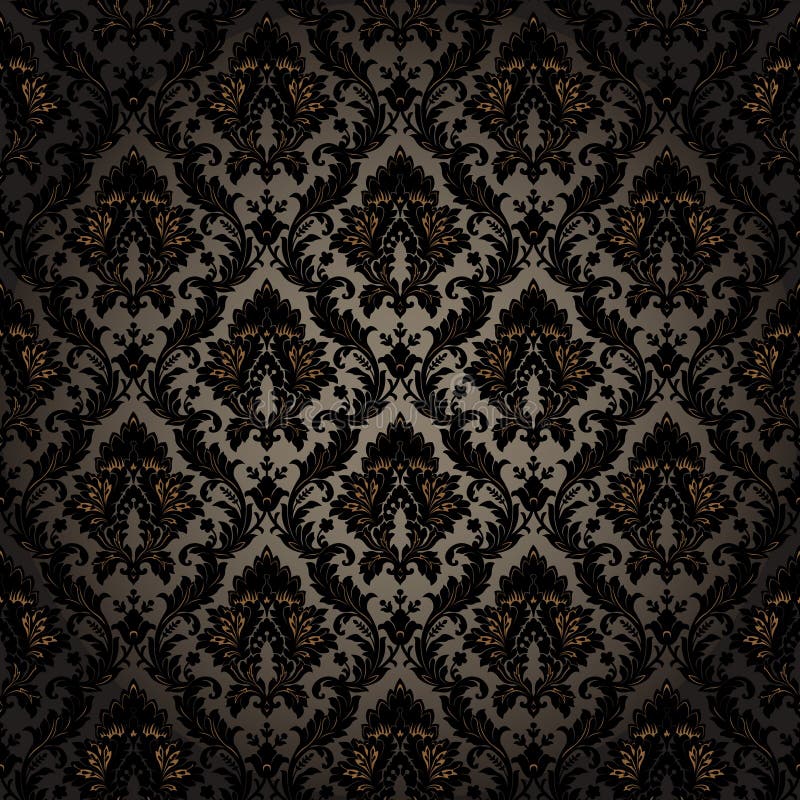 Damask seamless wallpaper stock vector. Illustration of fabric 15390153