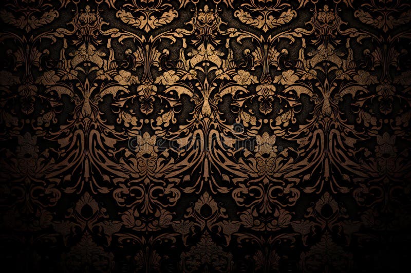 Damask Wallpaper with Floral Ornaments Stock Illustration Illustration of backdrop, artwork