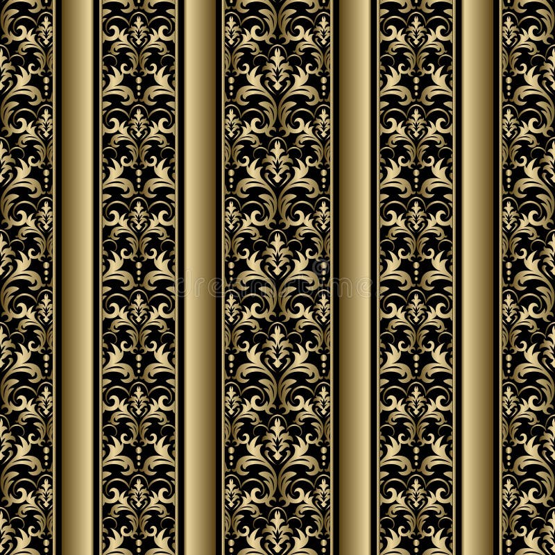 Damask Wallpaper. Vintage Pattern Stock Vector Illustration of