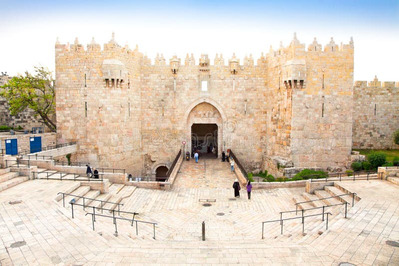 Damascus gate , nord entrance in old part of Jerusalem, Israel. Damascus gate , nord entrance in old part of Jerusalem, Israel