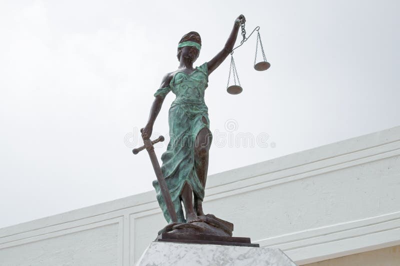 Dame Justice bij Paleis van Rechtvaardigheid in Chetumal