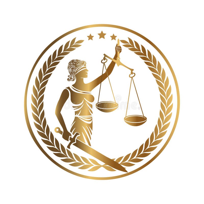 Dame Justice Themis Golden Emblem