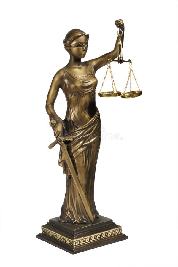 Lady of Justice on white background. Lady of Justice on white background