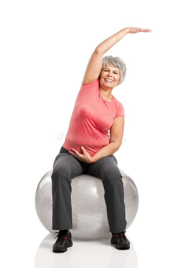 Dame âgée de forme physique image libre de droits