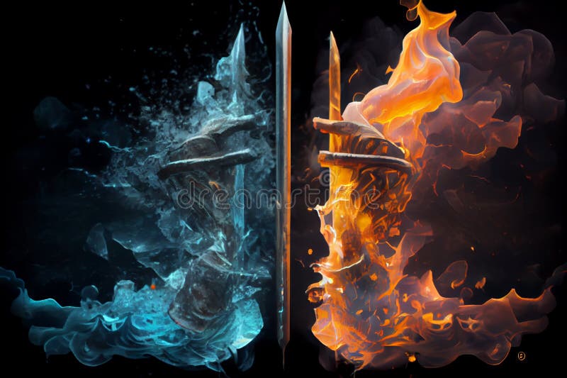 Dance of Fire and Water. AI Generated Stock Illustration Illustration of creative, fantasy