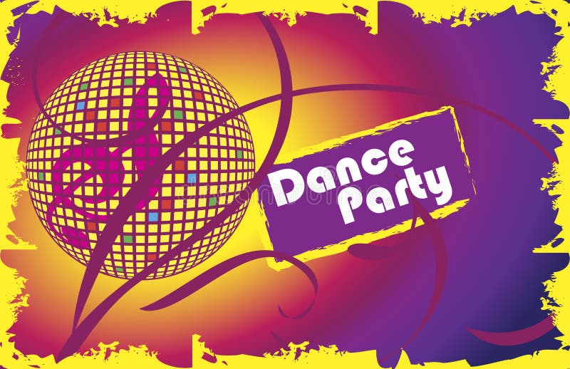 Dance party. Invitation card. Music club banner stock illustration