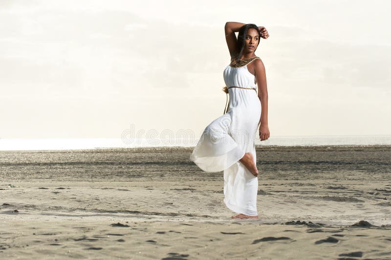 Dance Pose at the Beach royalty free stock images Dance Pose at the Beach royalty free stock images