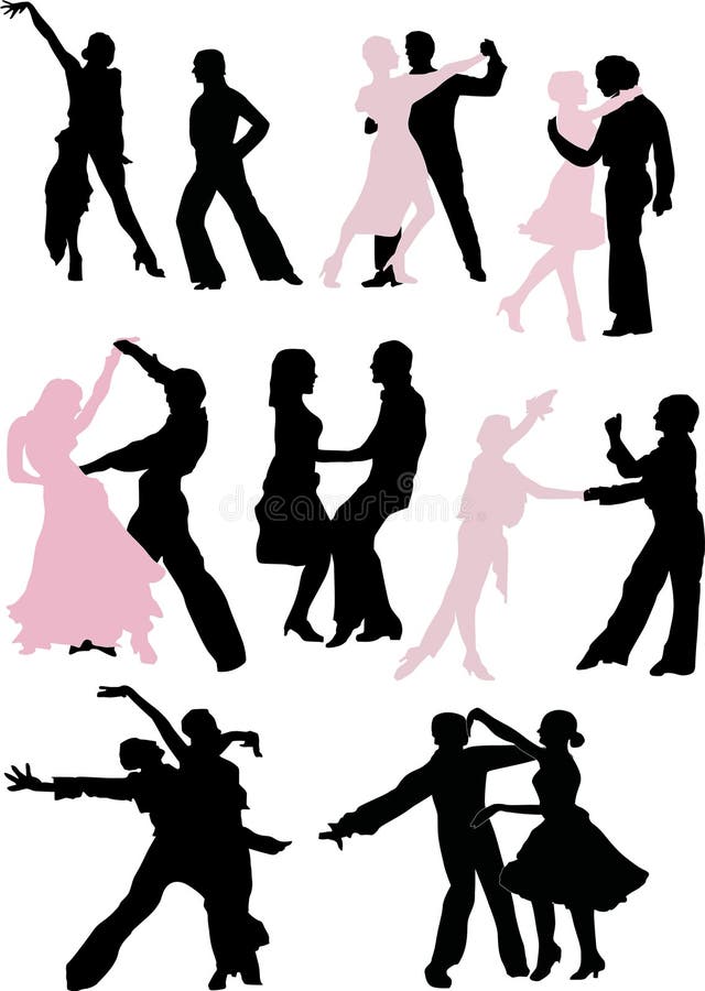Dancer silhouette pairs stock illustration Dancer silhouette pairs stock illustration
