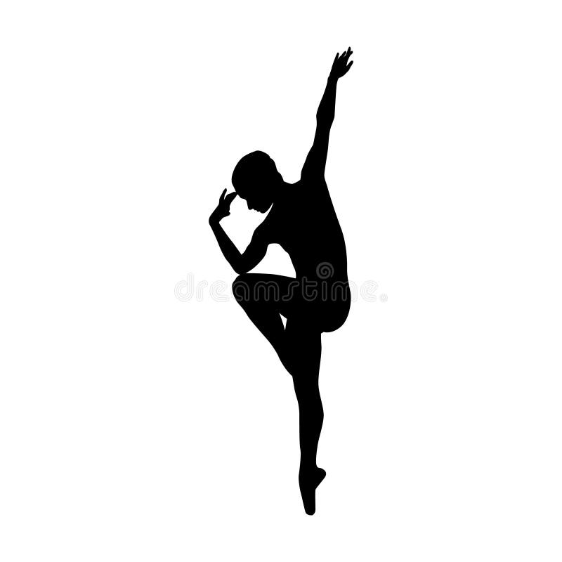 Dancer Woman Silhouette Vector Illustration Black and White Stock ...