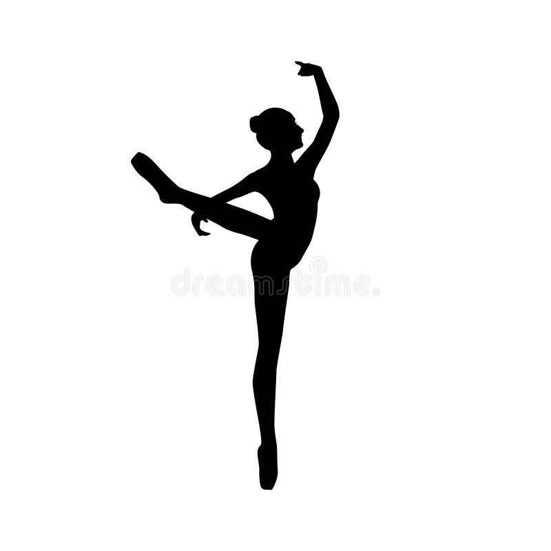 Dancer Woman Silhouette Vector Illustration Black and White Stock ...