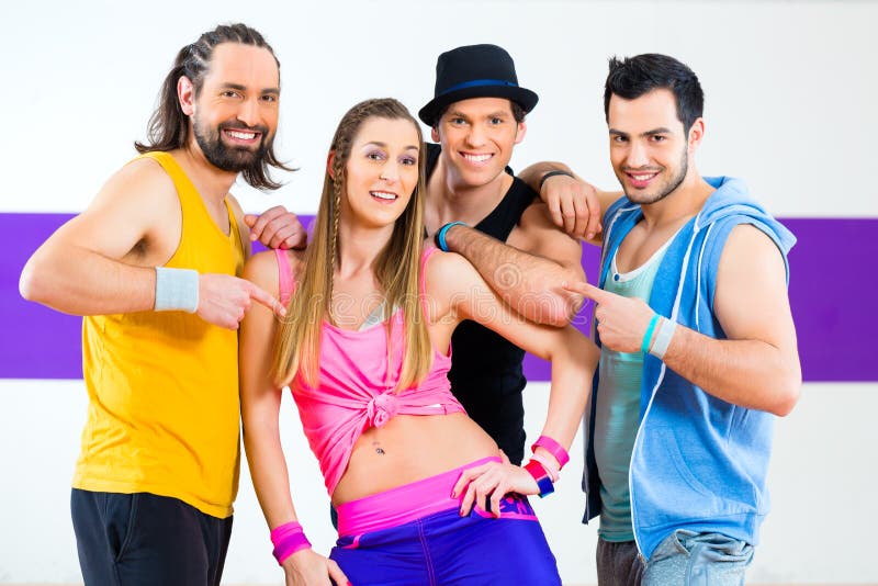 Dancer at Zumba Fitness Training in Dance Studio Stock Image - Image of ...