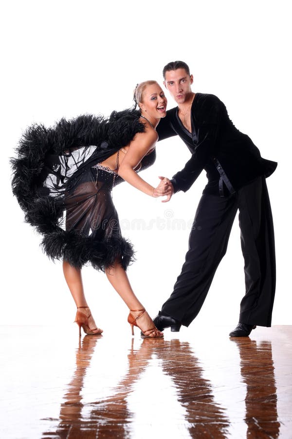 Dancers in ballroom in action royalty free stock photography