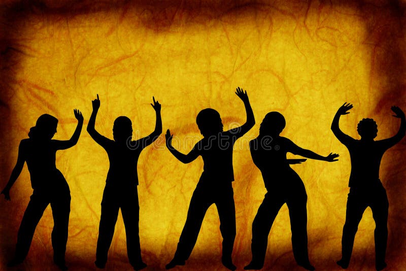 Dancers on a grunge background