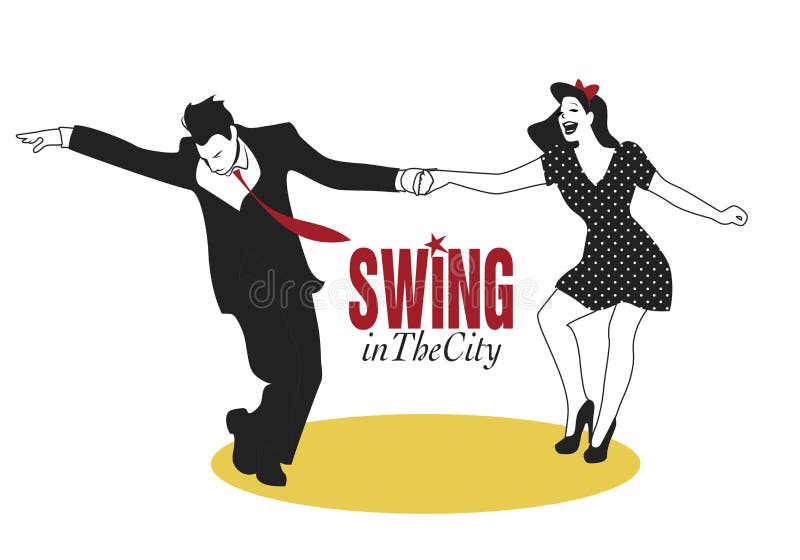 Young couple dancing swing or lindy hop. Young couple dancing swing or lindy hop