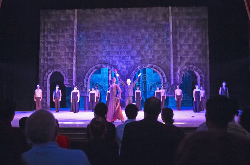 Dancers performing to Phantom of the Opera in Grand Teatro in Old Havana, Cuba