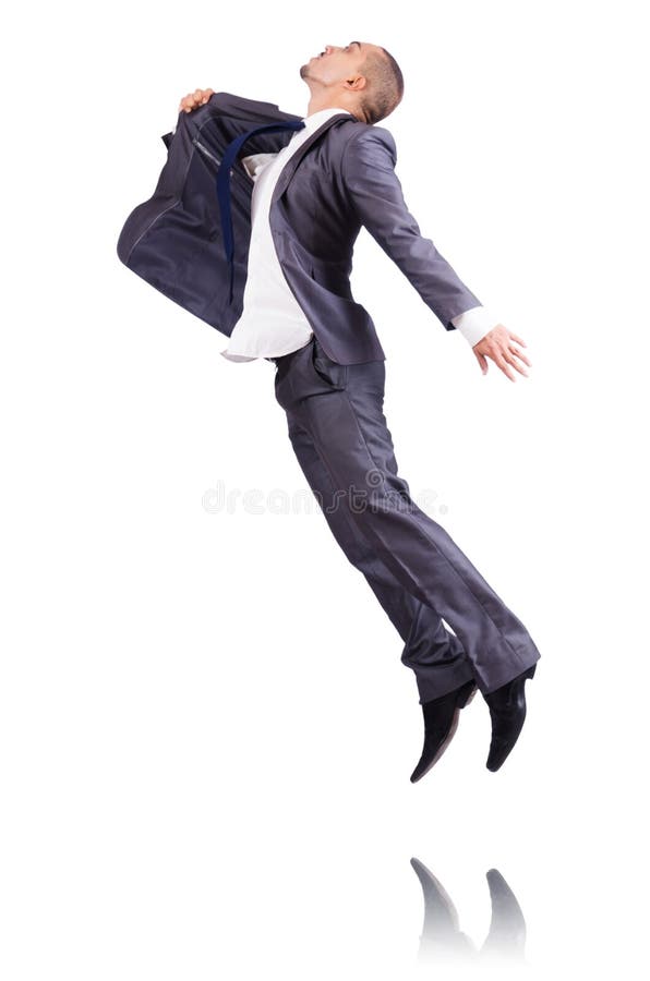 Dancing businessman isolated royalty free stock photos