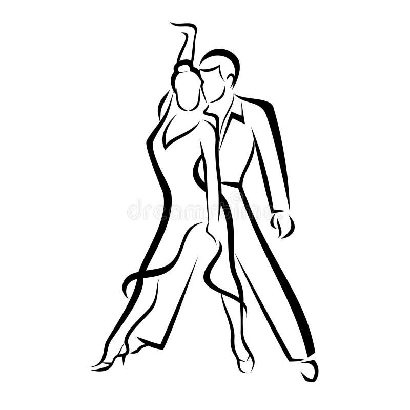 Young couple dancing, one line drawing. Minimalism on a white background.  Stock Vector | Adobe Stock