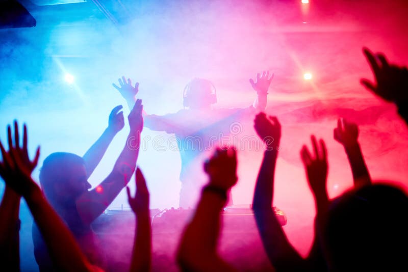 Dancing crowd stock image. Image of party, person, raised - 55547131