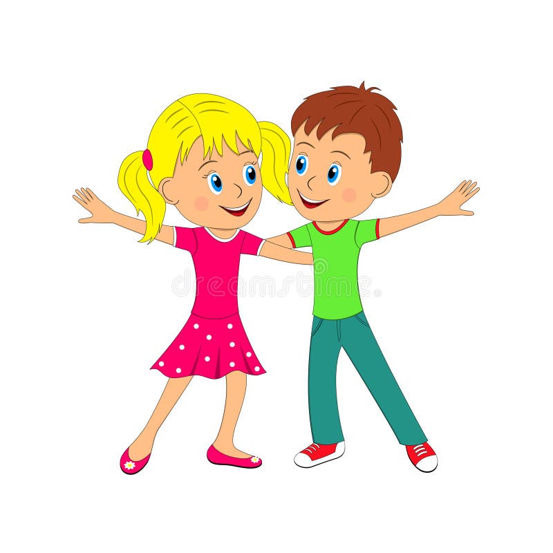 Dancing della ragazza e del ragazzo illustrazione vettoriale Dancing della ragazza e del ragazzo illustrazione vettoriale