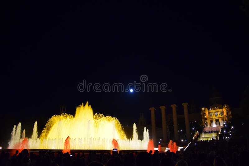 Dancing Fountain in Montjuic Barcelona Stock Photo Image of magical