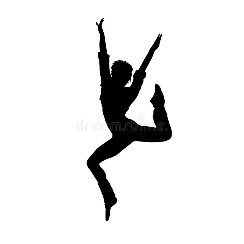 Dancing Girl Black Silhouette Stock Vector Illustration of festival
