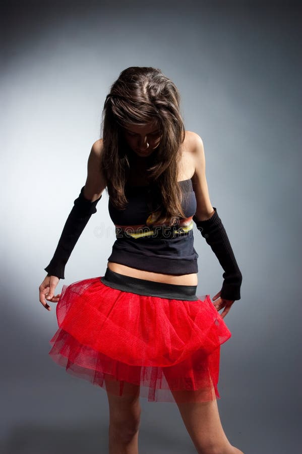Dancing Girl In Red Skirt Stock Photos Image 14330833