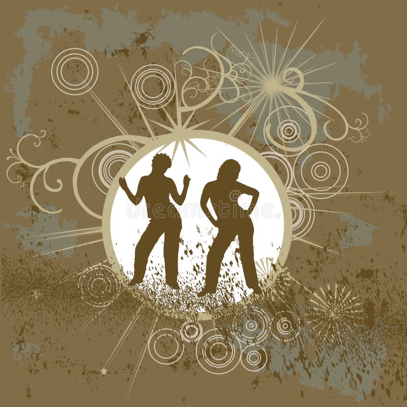 Silhouette of two dancing women - additional ai and eps format available on request. Silhouette of two dancing women - additional ai and eps format available on request