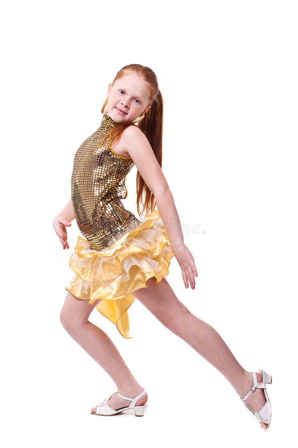 Dancing happy little girl stock photo. Image of dress 29355114