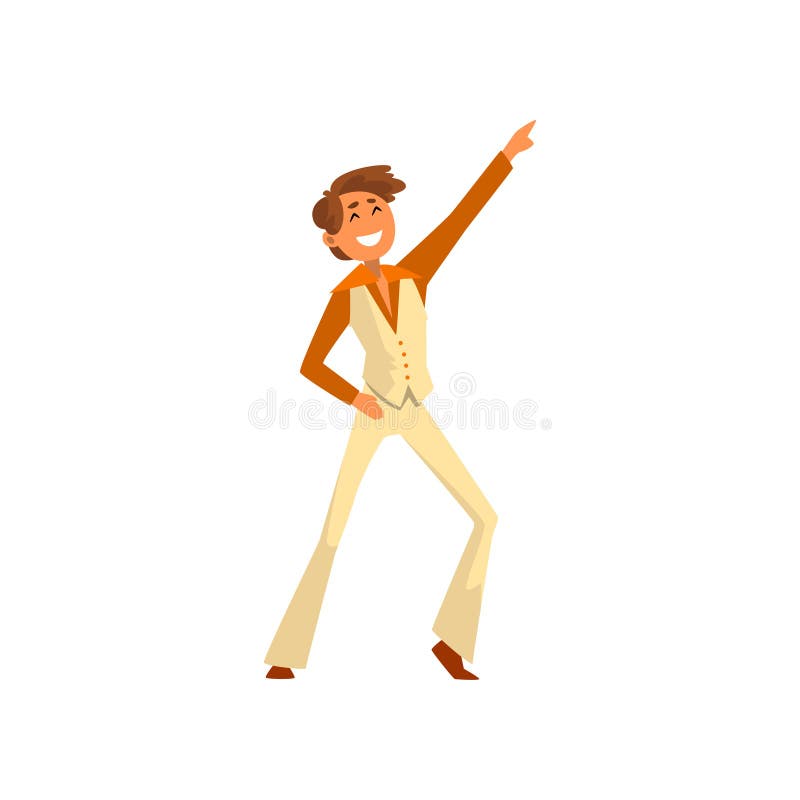 Dancing Man Character, Male Moving Body at Music Party, Guy in 1980s Style  Clothes Dancing Disco Vector Illustration on Stock Vector - Illustration of  cartoon, entertainment: 111382665